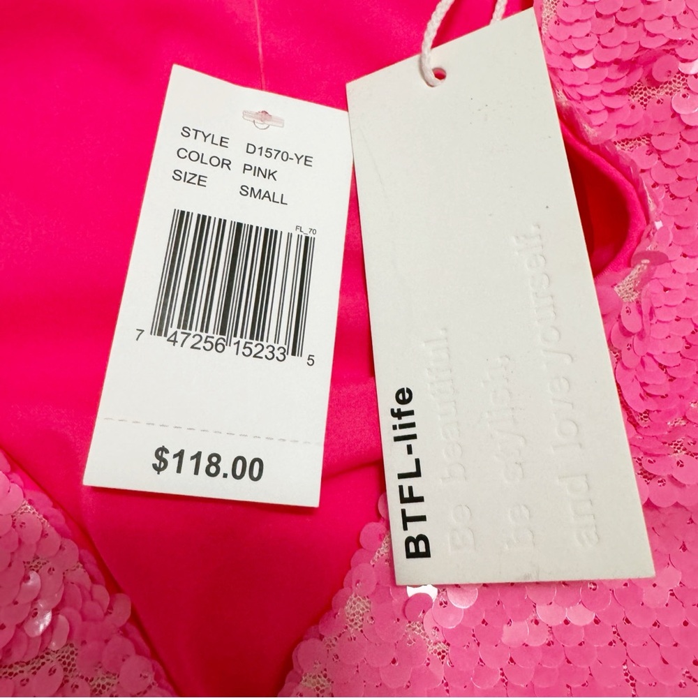 Elegant Pink Sequin Mini Dress - Picture 5 of 15